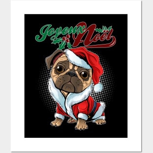 Joyeux noël sweet pug Posters and Art